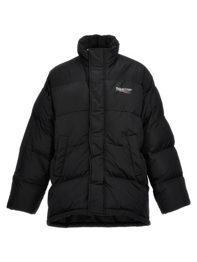Luxury Balenciaga  Political Wave Logo Padding Black