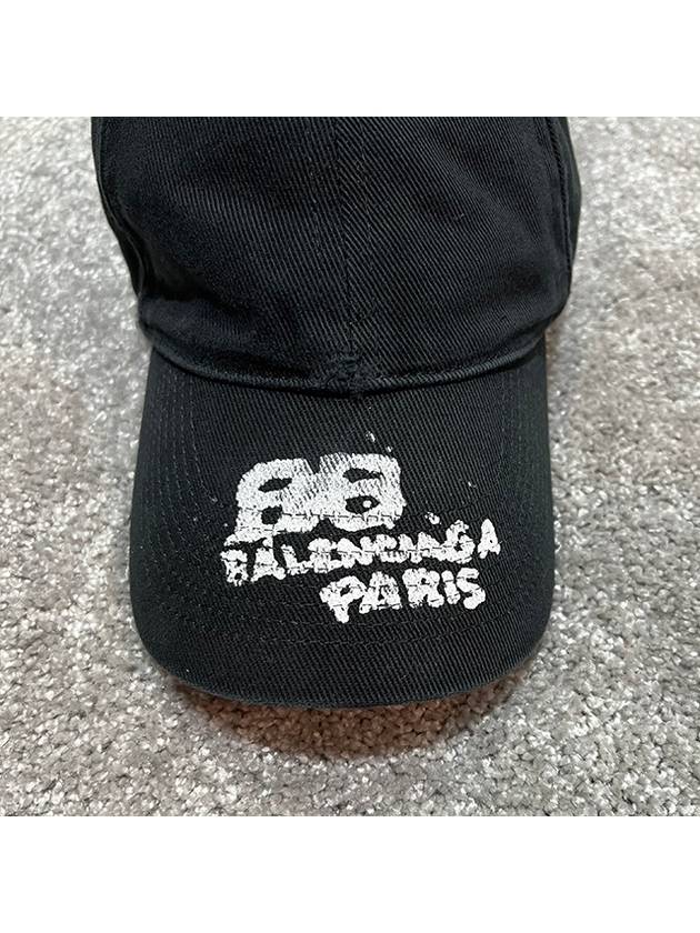 Luxury Balenciaga  Hand Draw BB Icon Ball Cap Black