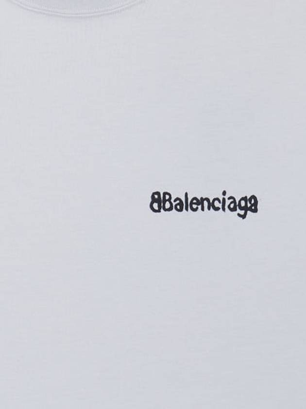 Luxury Balenciaga  Logo Crew Neck Short Sleeve T-Shirt White