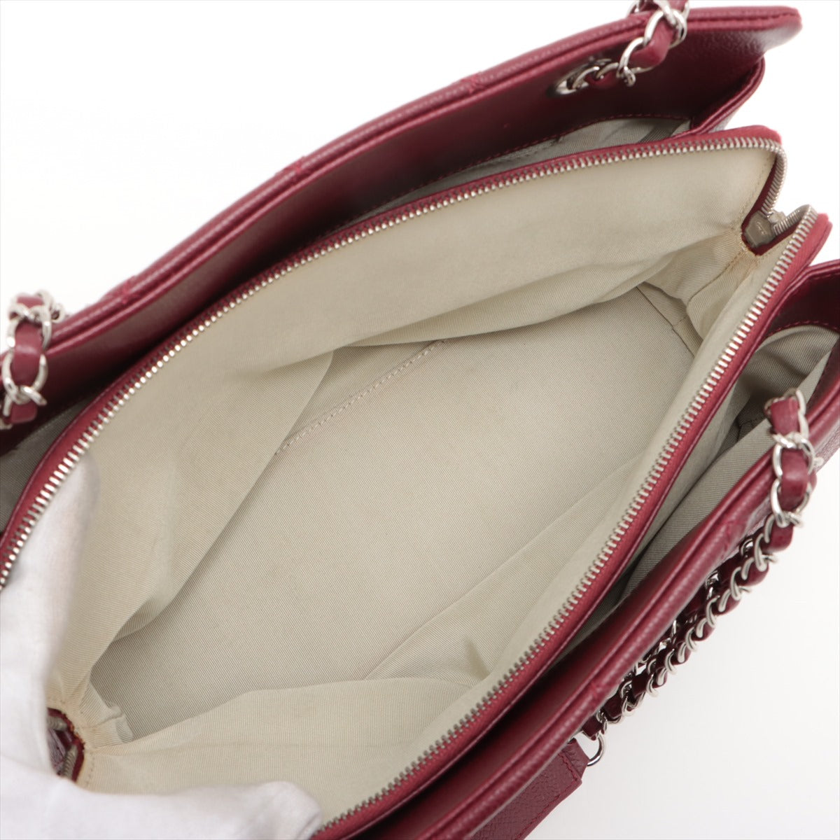 Chanel Matrasse Caviar S Tote Bag Coco Bordeaux Silver  14th