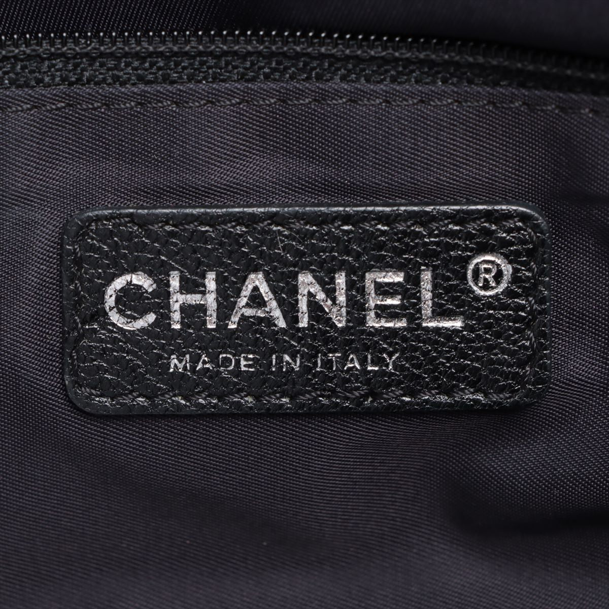 CHANEL PARIBIARITZ MM  Linen Tote Bag Black Silver G  13th