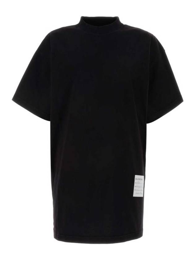 Luxury Balenciaga  Sample Sticker Oversized Short Sleeve T-Shirt Black
