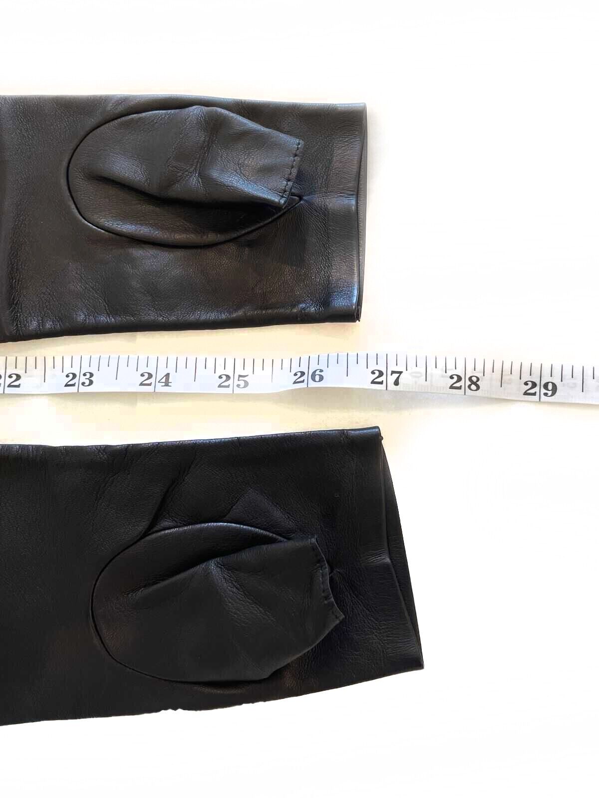 Top Quality Chanel New w/ Tags Leather Fingerless Long Gloves Black 18A 7.5