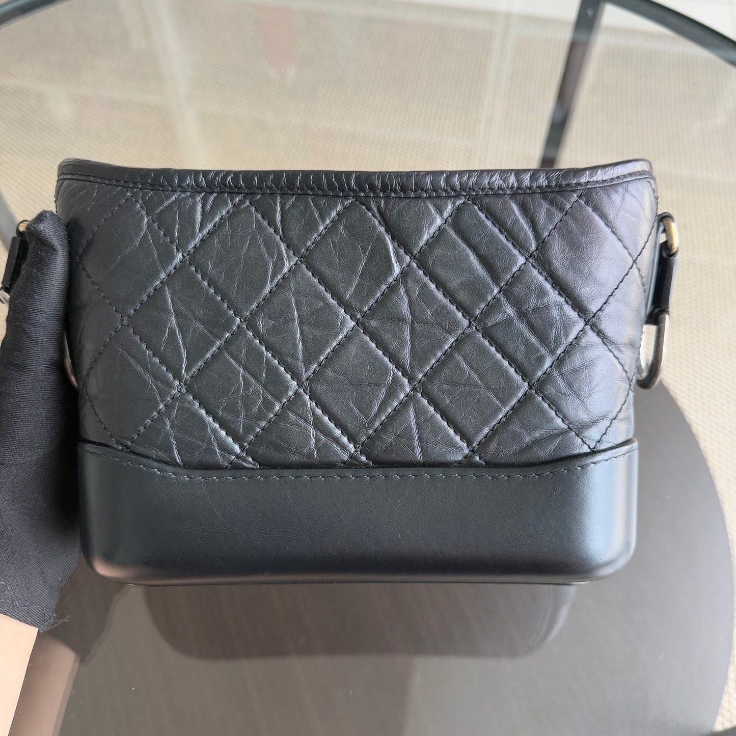 Chanel Gabrielle Small - Quilted Calfskin Black Gold Hardware Series 27