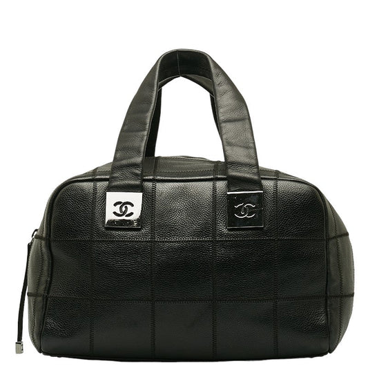 Chanel Coco HandBag Mini Boston Bag Black Leather  Chanel
