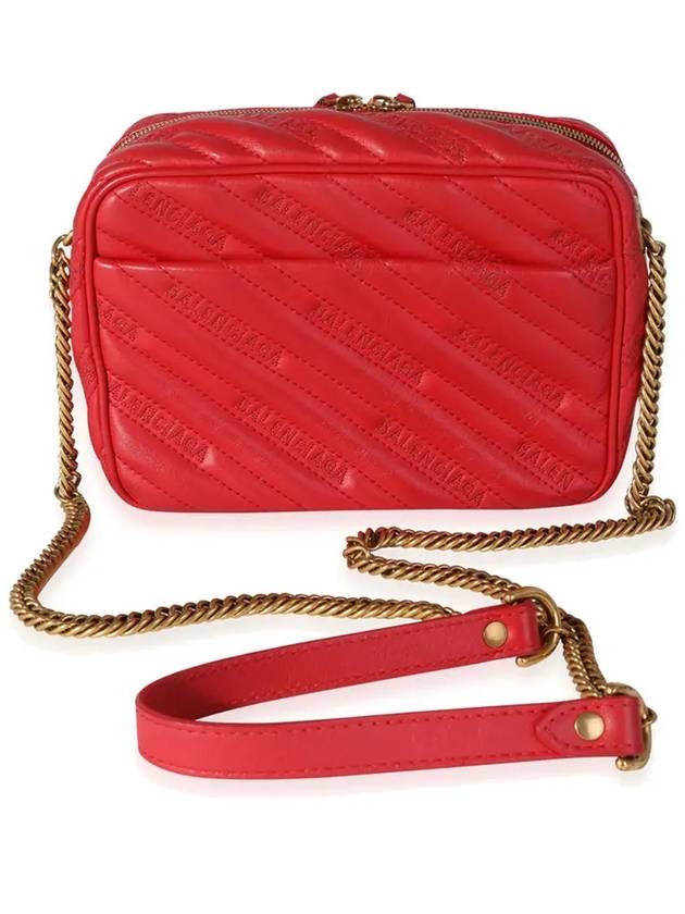Luxury Balenciaga  BB Logo Chain Cross Bag Red