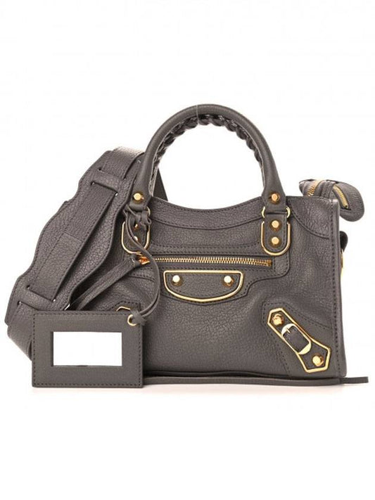 Luxury Balenciaga  Metallic Edge Mini City Tote Bag Grey