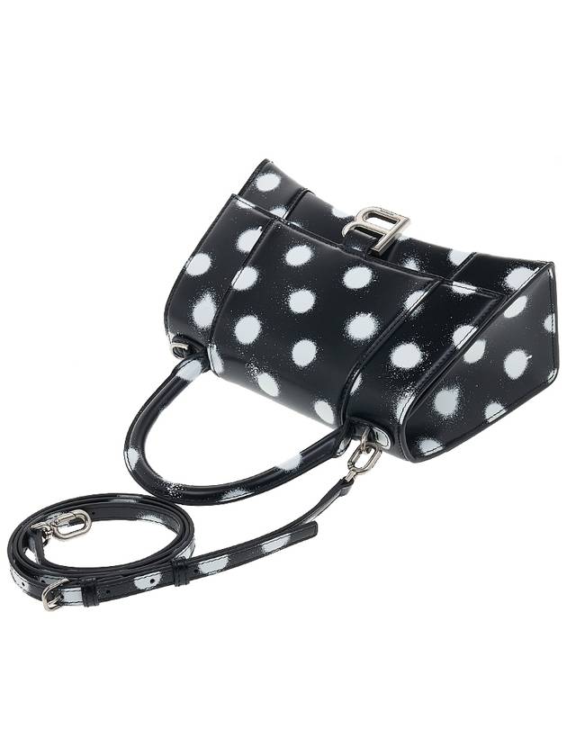 Luxury Balenciaga  Hourglass Small Polka Dot Leather Tote Bag Black
