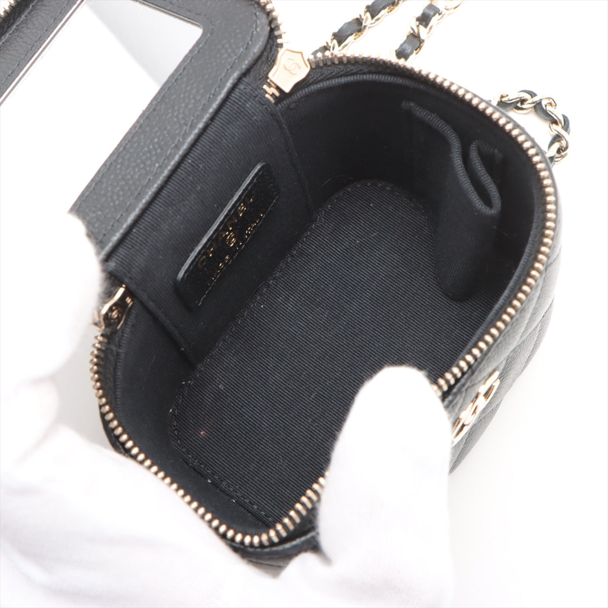 Chanel Matrasse Caviar S Chain Shoulder Bag Vanity Black G  31st