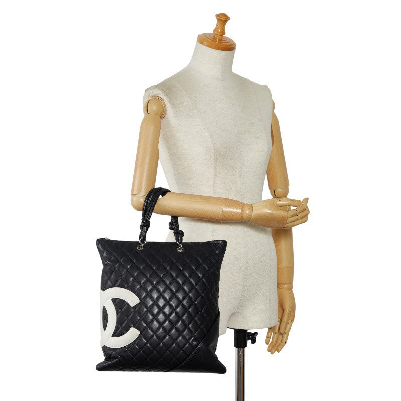 Chanel Matras Combo Line Coca-Cola Handbag Tote Bag Black White Leather  CHANEL