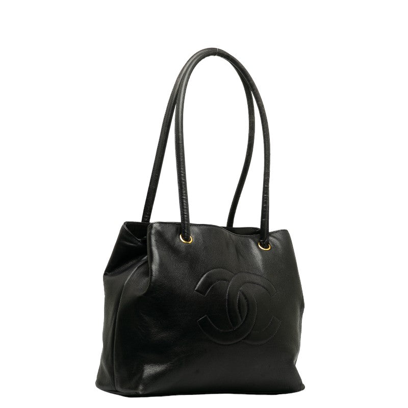 Chanel Cocomark  Bag houlder Bag Black Leather Lady Chanel