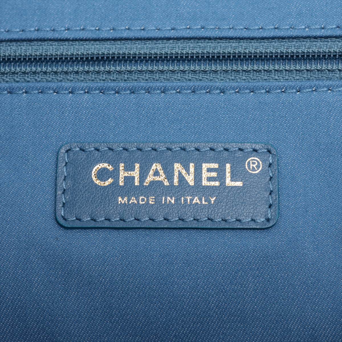 Chanel Matrasse Denim Chain Shoulder Bag Blue G