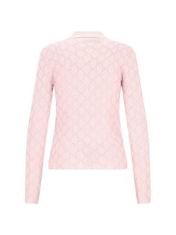 Gucci Women "Gg Crystal" Knit Polo Shirt