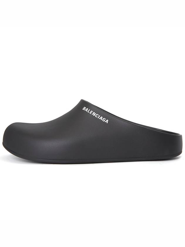Luxury Balenciaga  Logo Pool Closed Mule Black