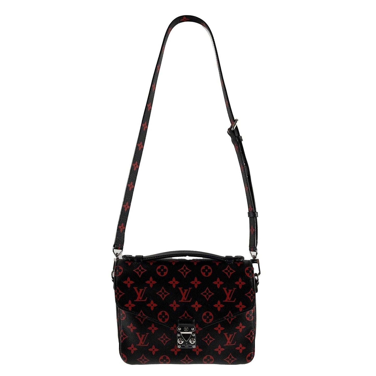 LOUIS VUITTON Very Good Monogram Infrarouge Pochette Metis Black/Red Crossbody