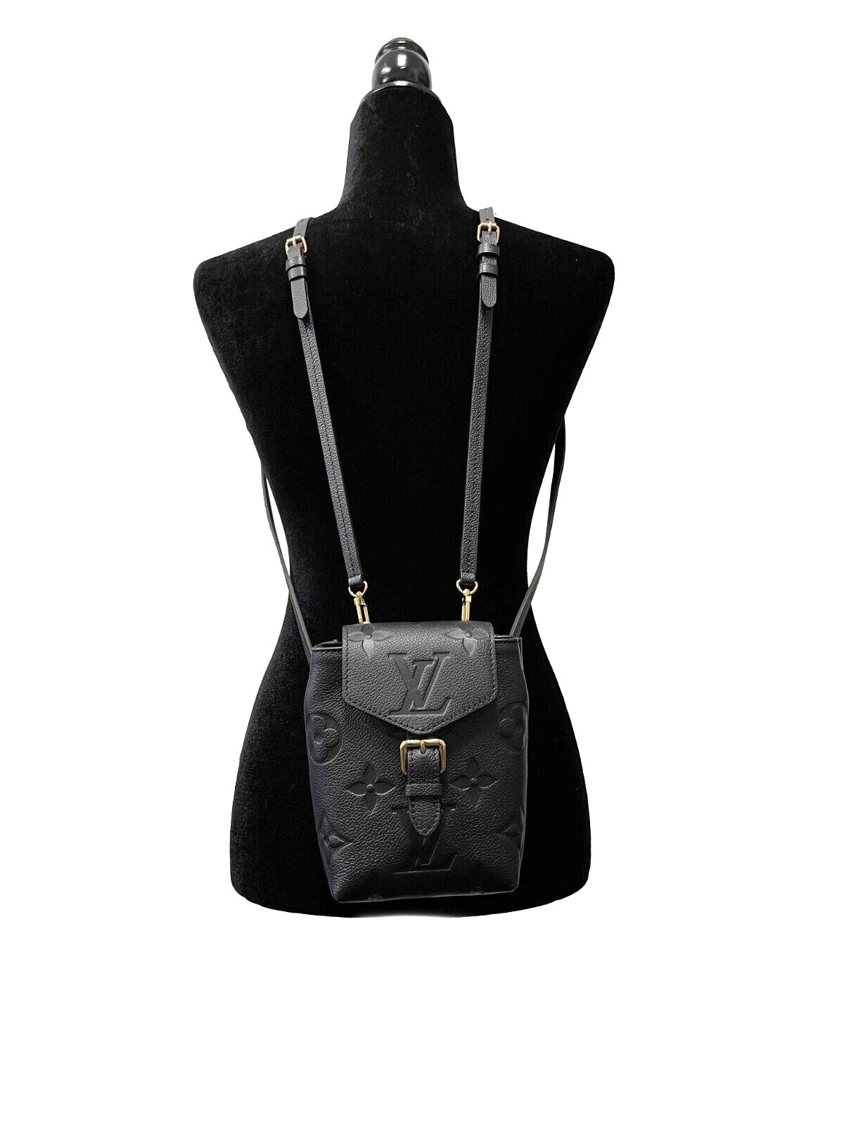 LOUIS VUITTON Tiny Backpack Monogram Empreinte Giant Leather Black