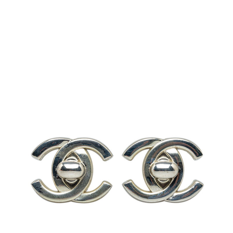 Chanel Coco Turn-Lock Earring Silver Metal  Chanel