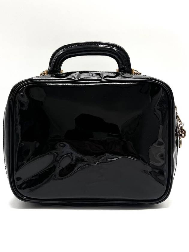 Patent cosmetic top handle tote bag and shoulder Chanel