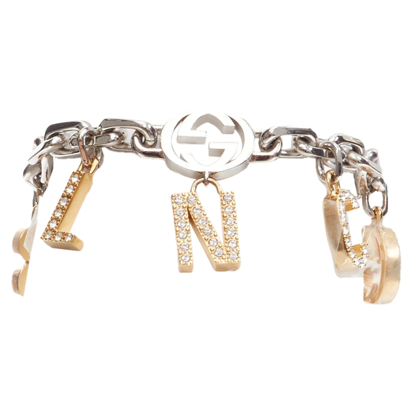 Gucci Luxury Balenciaga  Hacker Project silver GG B logo charms bracelet