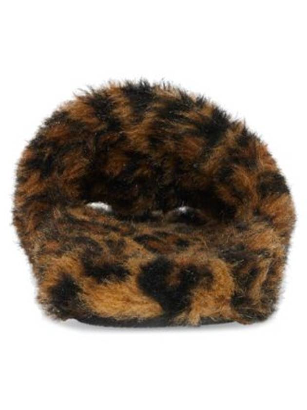 Luxury Balenciaga  Leopard Pattern Fake Fur Slide Slippers