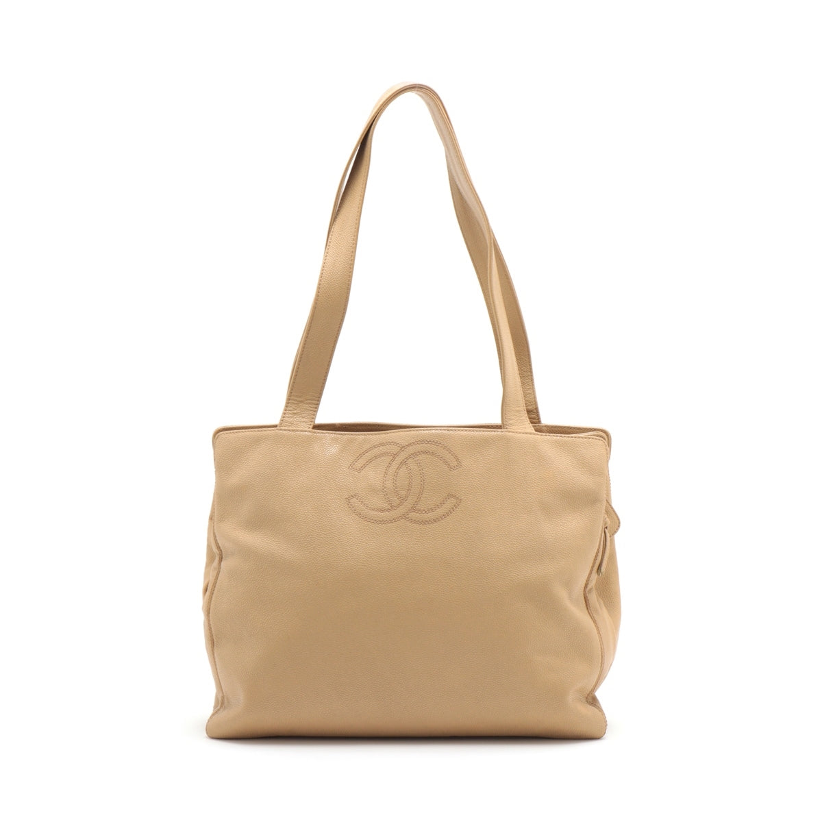 Chanel Coco Caviar S Shoulder Bag Beige Gold  6th