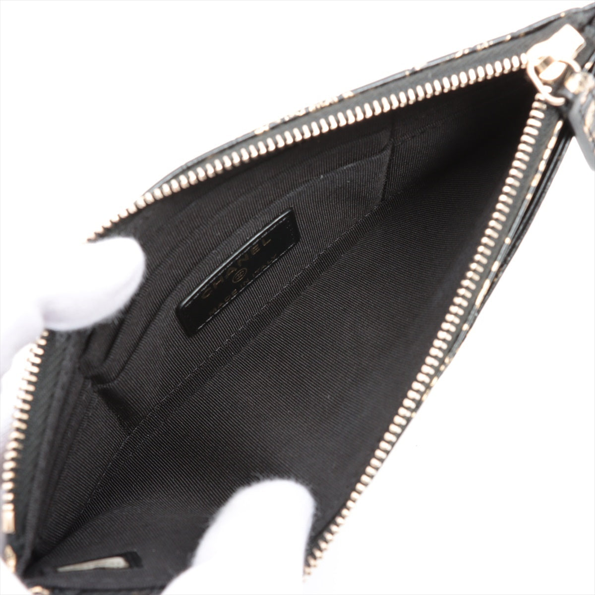 Chanel 2.55 Crocodile Press Coin Case Black Gold  28th