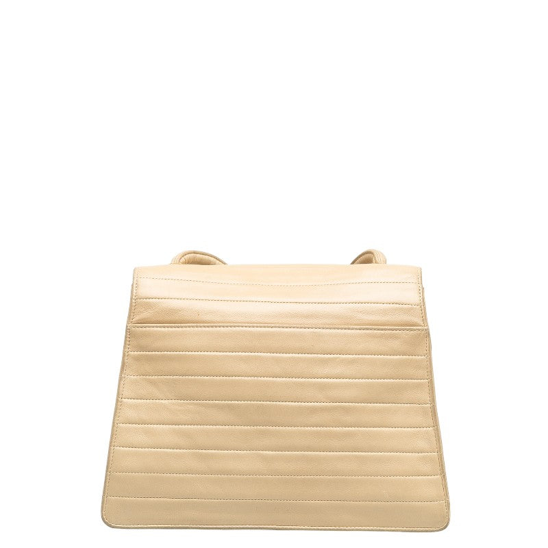 CHANEL Vintage Flap Shoulder Bag Lambskin Beige Ladies