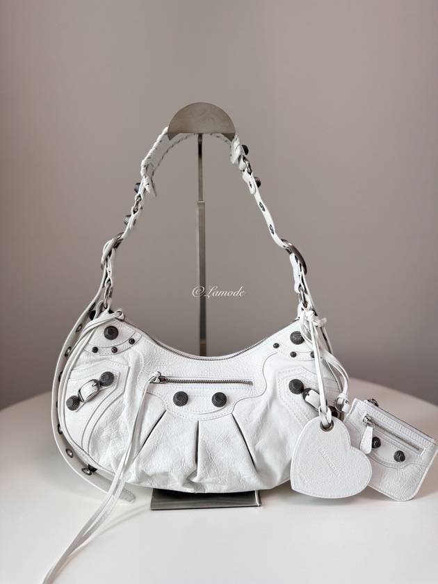 Luxury Balenciaga  Le Cagole Small Leather Shoulder Bag White