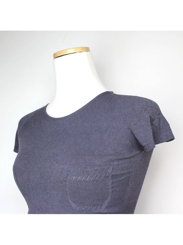 Charcoal gray knit t shirt 44 Chanel