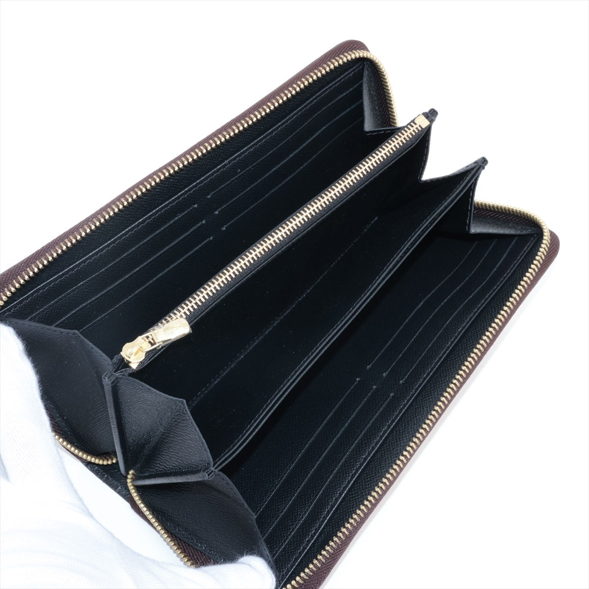 Louis Vuitton Giant Monogram Reversee Zippy Wallet M69353 Camel X Black Round Zipper Wallet