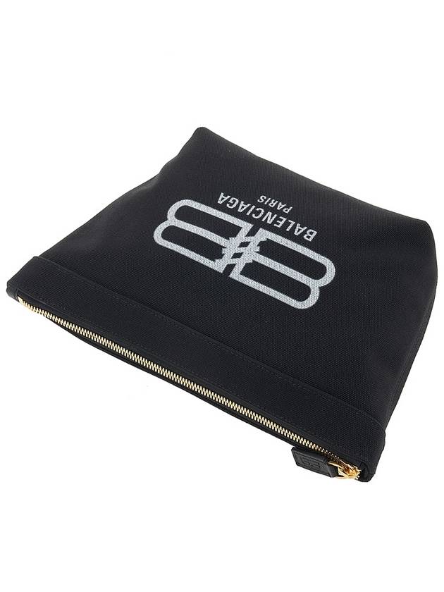Luxury Balenciaga  Logo Print Jumbo Pouch Bag Black