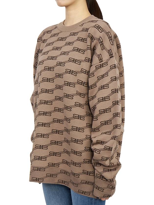 Luxury Balenciaga  BB Monogram Sweatshirt Brown