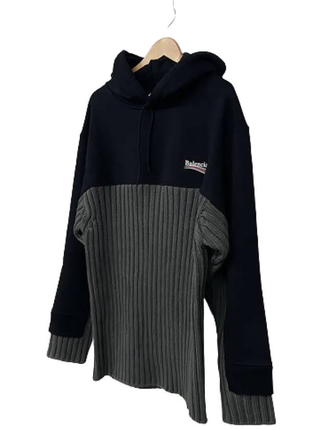Luxury Balenciaga  Wave Logo Knit Hoodie Black