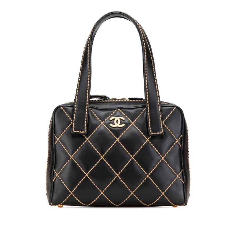 Chanel Coco Mark Wild Stitch Leather Handbag
