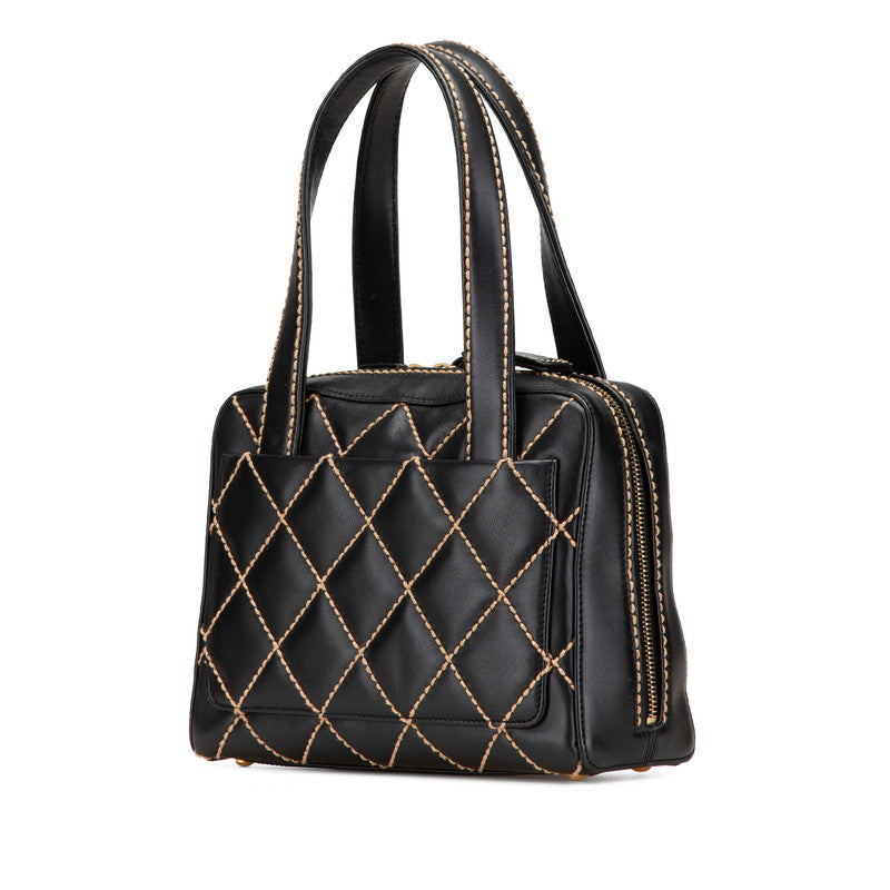 Chanel Coco Mark Wild Stitch Leather Handbag
