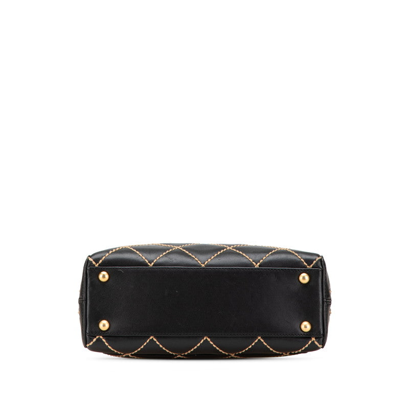Chanel Coco Mark Wild Stitch Leather Handbag
