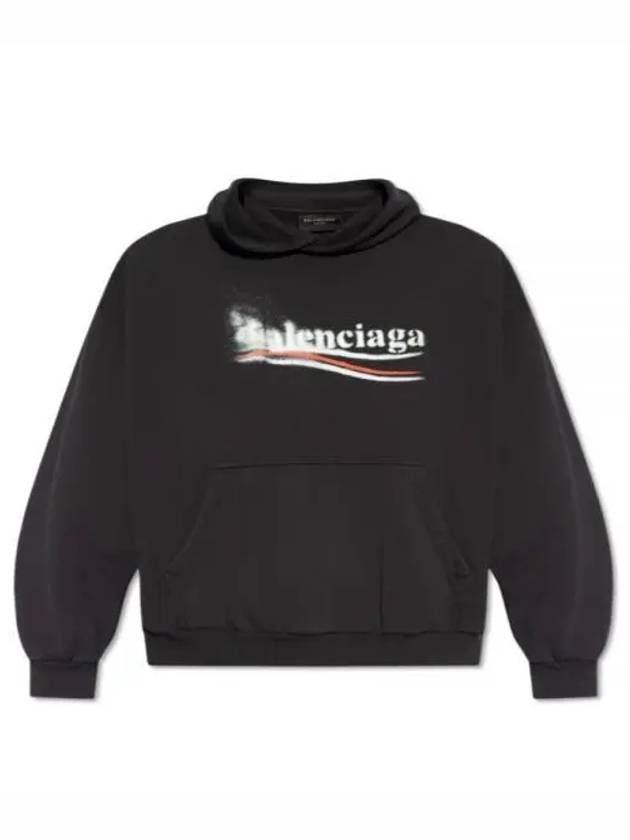 Luxury Balenciaga  Political Stencil Medium Fit Hoodie Black