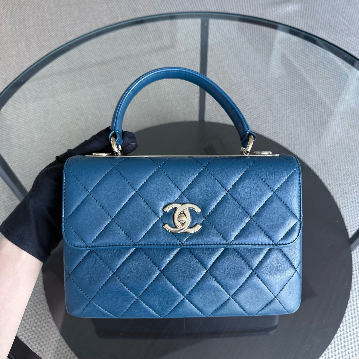 Chanel Trendy CC Small - Quilted Lambskin Blue Gold Hardware Series 24