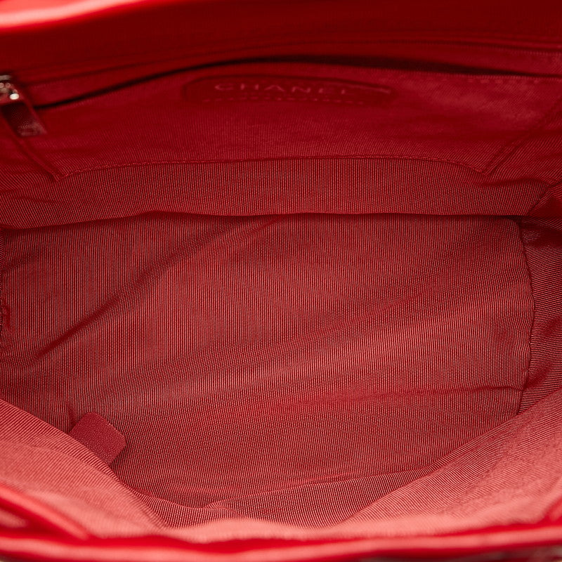Chanel Matrases Coco Rucksack Backpack Red Silver   Chanel