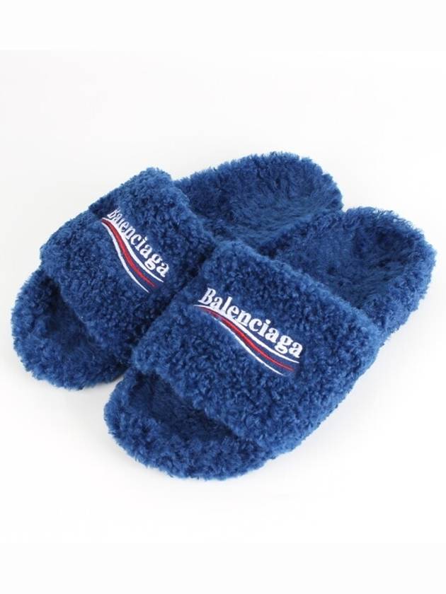 Luxury Balenciaga  fur slide sandals 40