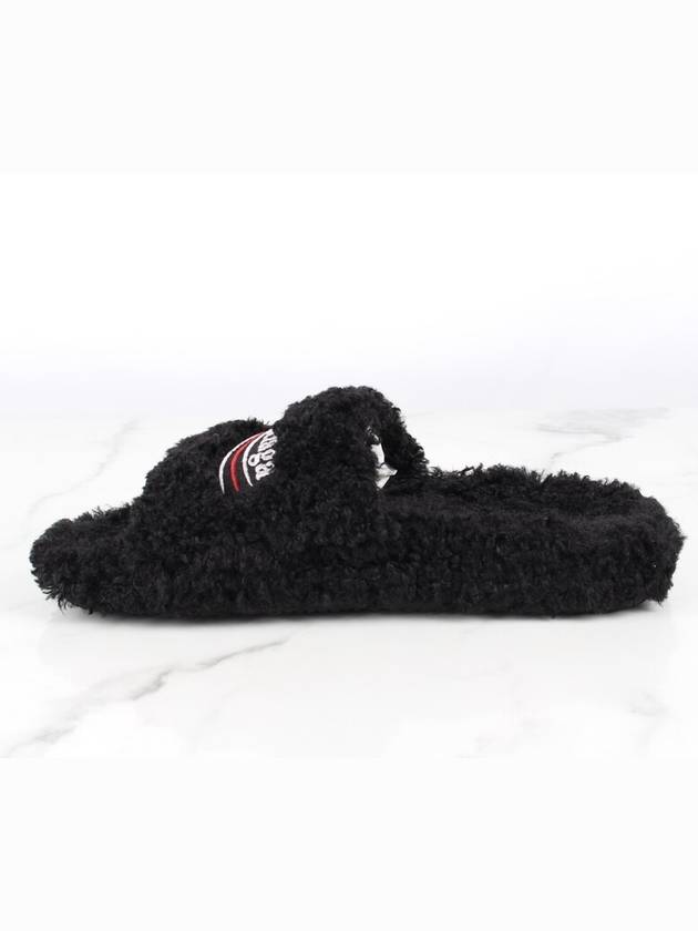 Luxury Balenciaga  Wave logo furry slide 40 255 260