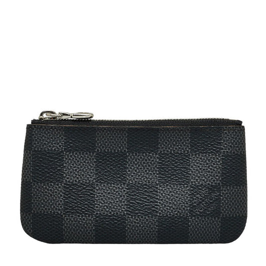 Louis Vuitton Damiere Graphite Poschet Crane Coin Case N60155 Black PVC Leather Men Louis Vuitton