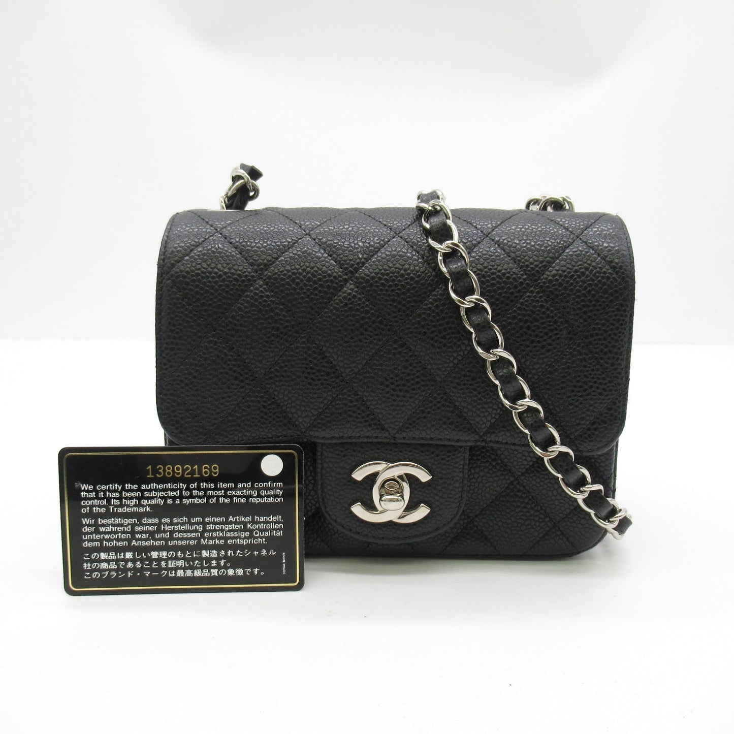 Chanel Mini Chain Shoulder Bag Caviar S  Black A35200