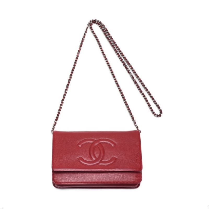 Chanel Coco Chain Wallet Caviar S Red (Silver G )  Wallet  French  Delivery] Acoustic Online