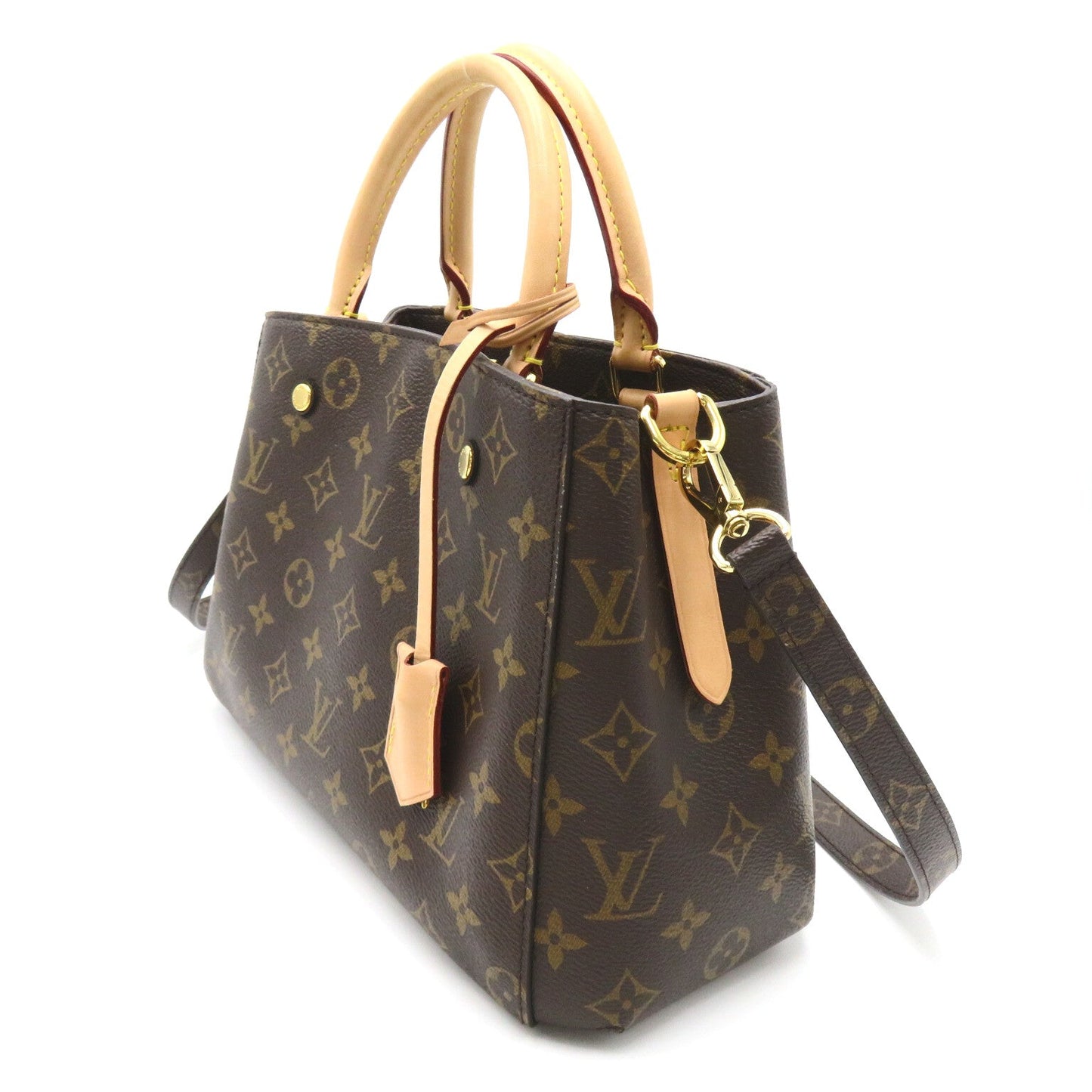 Louis Vuitton Montaigne BB  Bag 2w Shoulder Tote Bag PVC Coated Canvas Monogram  Brown M41055