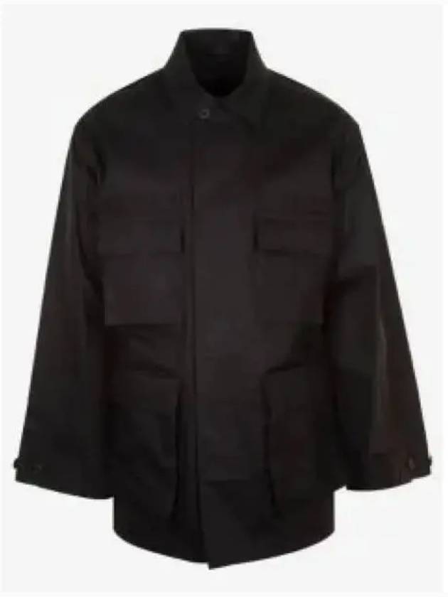 Luxury Balenciaga  Men's Cotton Drill Cargo Jacket Black