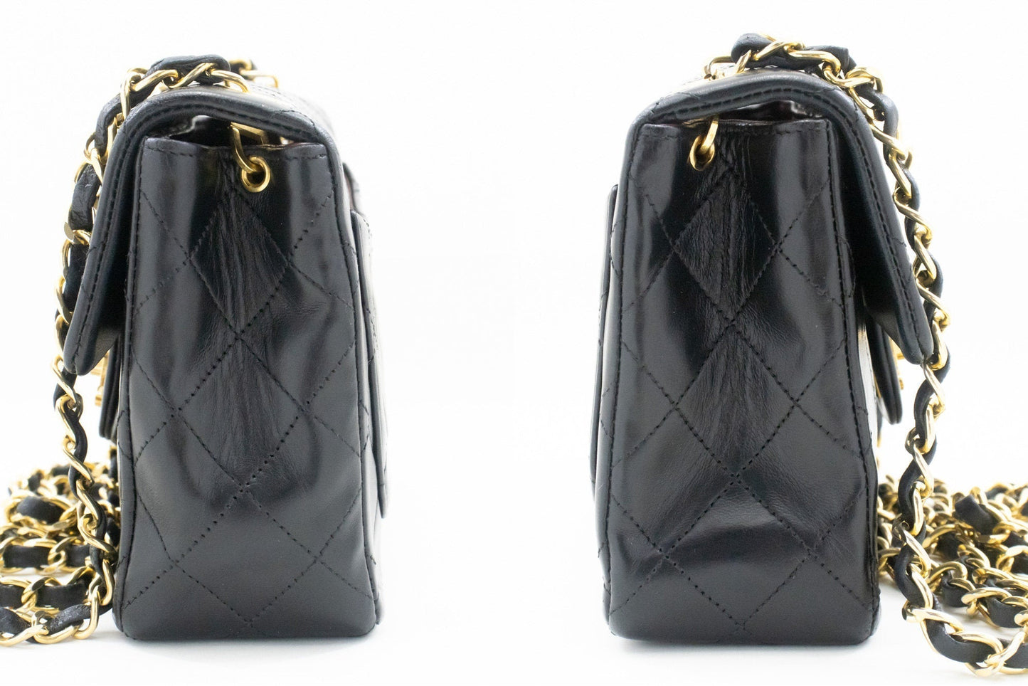 Top Quality Chanel Mini Square Small Chain Shoulder Bag Crossbody Black Lamb
