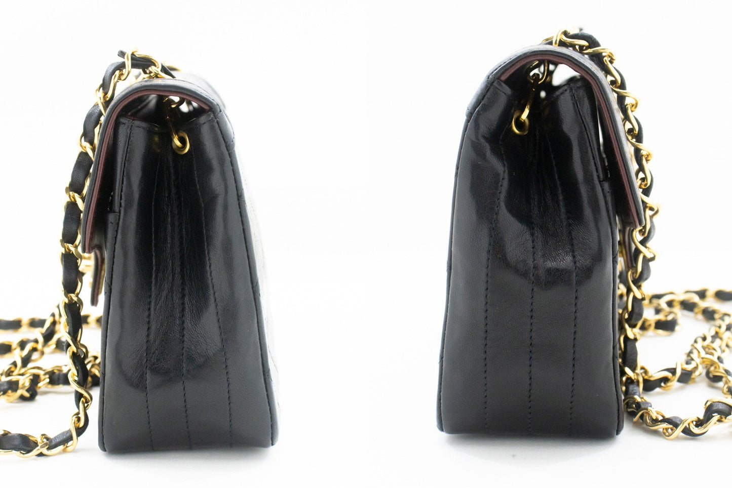 CHANEL Small Single Flap Chain Shoulder Bag Black Quilted Lambskin