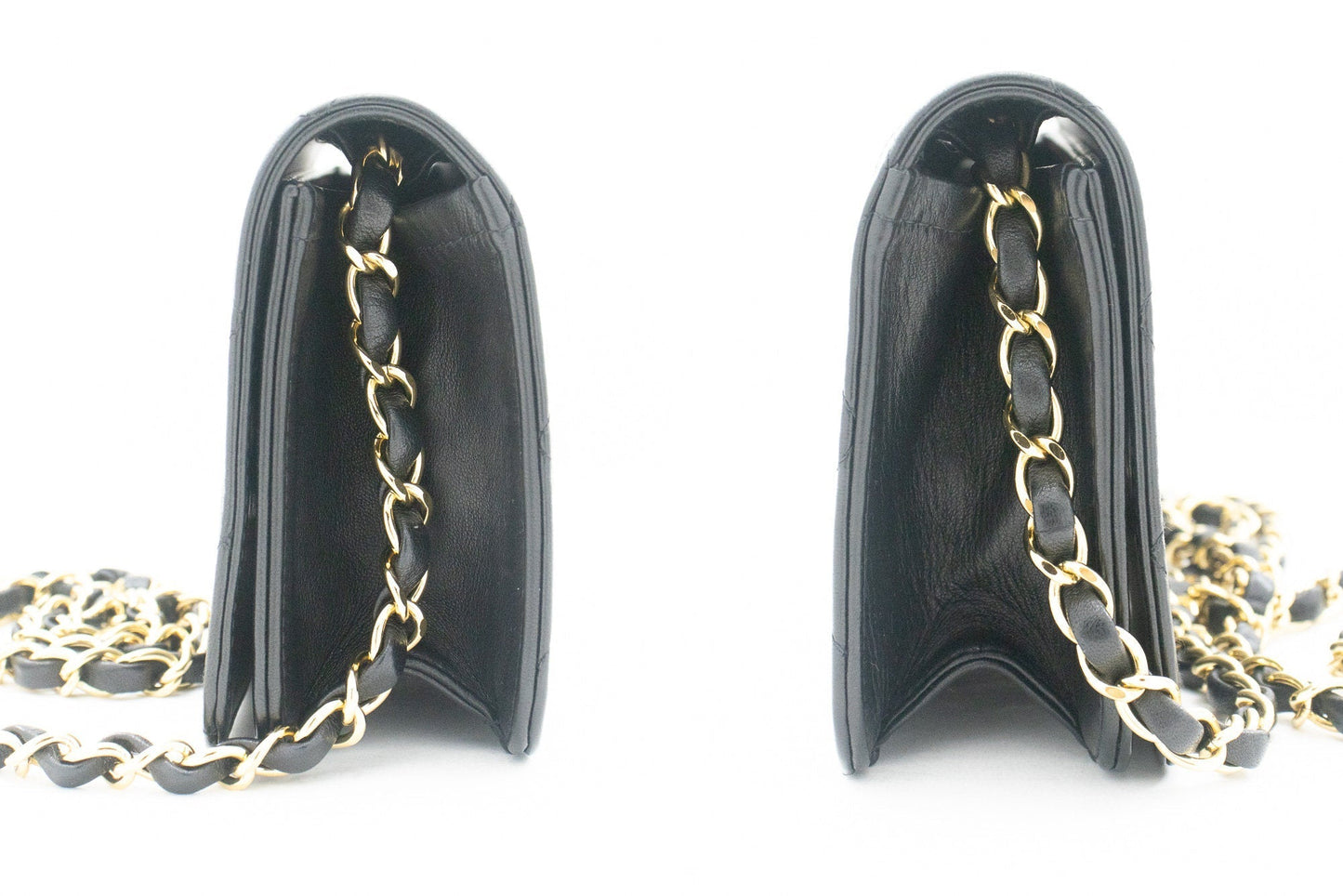 Top Quality Chanel Full New Chain Shoulder Bag Clutch Black Quilted Lambskin