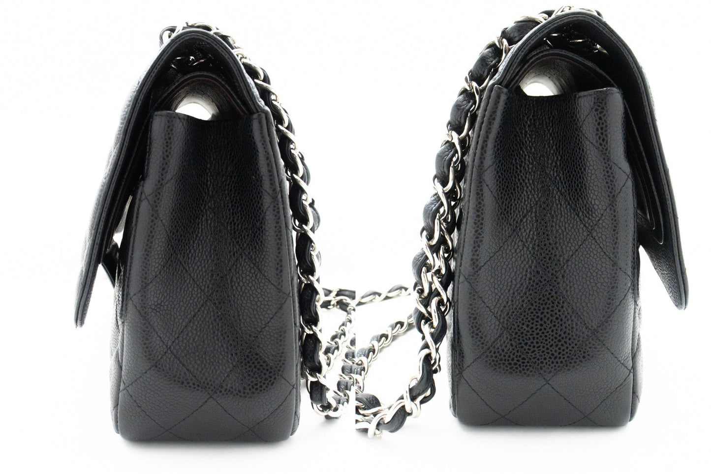 Top Quality Chanel Grained Calfskin Large Chain Shoulder Bag W New SV Classic
